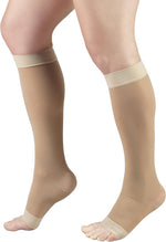 Truform 15-20 mmHg Women's Knee High Compression Stockings, Open Toe, Medium