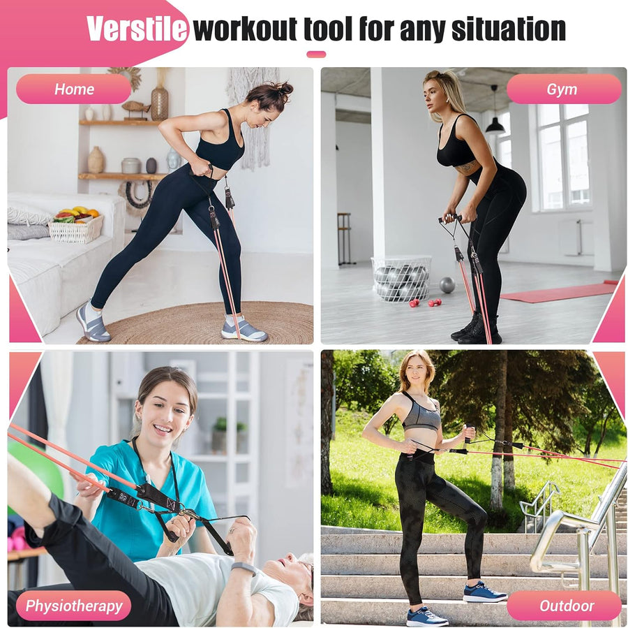 Resistance Bands with Handles for Women - 5 Levels, Yoga, Pilates, Therapy