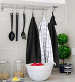 Utopia Towels - Kitchen Towels 12 Pack, 15 x 25 Inches, 100% Ring Spun Cotton Super Soft and Absorbent Linen Dish, Tea and Bar Towels Set, Black