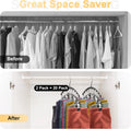 Legging Organizer for Closet, Metal Yoga Pants Hangers 2 Pack w/10 Clips Holds 20 Leggings, Space Saving Hanging Closet Organizer w/Rubber Coated Closet Organizers and Storage, Black
