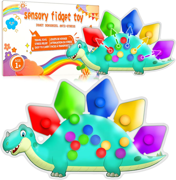 Valentine Day Gift for Toddler Boys Dinosaur Color Sorting Sensory Toy Roadtrip Travel Essenstial Dementia Fine Motor Autism Fidget Preschool Classroom Activities for Kid Easter Basket Stuffer