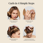 Kitsch Satin Hair Curlers, Heatless Curling Rod - Jumbo Flexi Rod, Heatless Hair Curler - Hair Curlers to Sleep In - No Heat Overnight Curls - For All Hair Types and Texture - 4pcs Rosewood