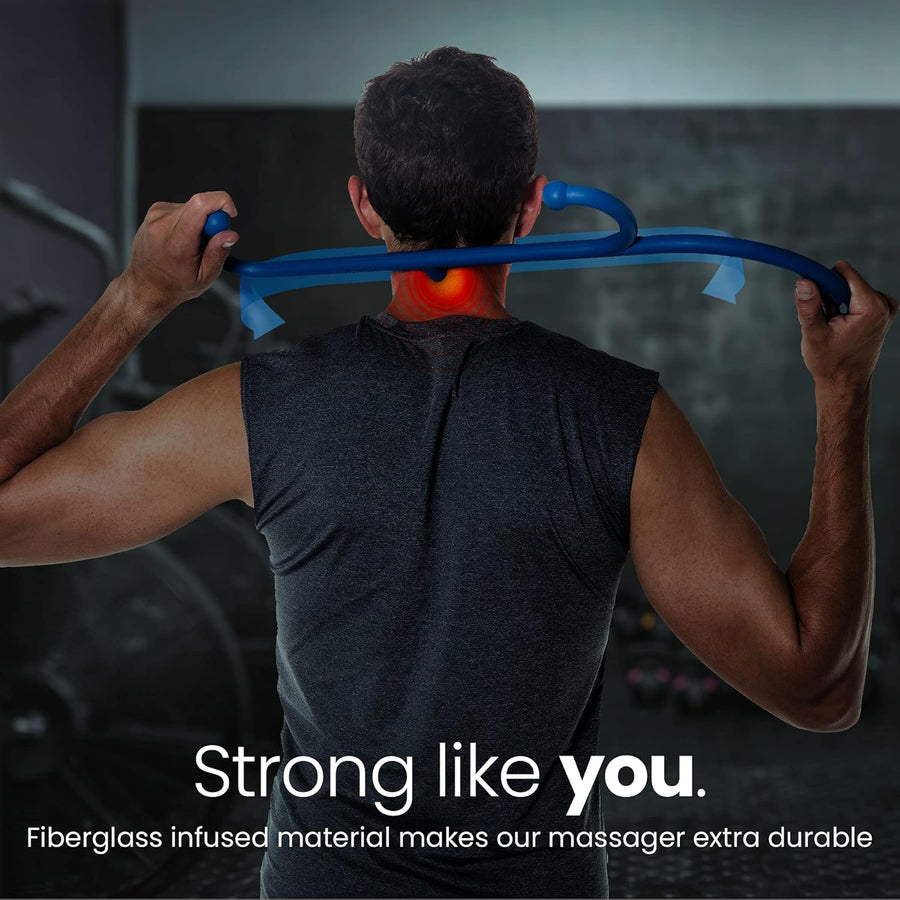 LiBa Blue Handheld Back Neck Shoulder Massager for Pain Relief