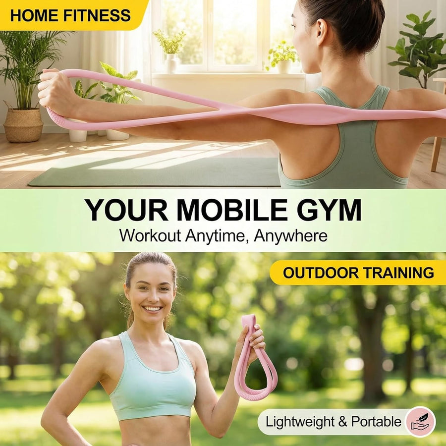 Figure 8 Resistance Bands for Full-Body Workouts - Durable Latex Bands with Handles