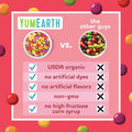 YumEarth Organic Giggles Chewy Candy - Allergy Friendly (Top 9 Free), No Artificial Dyes, Non GMO, Gluten Free, Vegan - Individually Wrapped Fruity Snack Packs - 0.5 Ounce (Pack of 10)