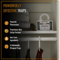 Dr. Killigan's Premium Double Potent Clothing Moth Traps with Pheromones Prime | Organic Clothes Moths Trap with Lure for Closets & Carpet | Case Making Moth Treatment & Prevention (6 Pack, White)