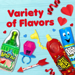 Candy Variety Pack, 18Ct Assorted Valentine's Candy Lollipops, Bulk Individually Wrapped Ring Pop, Push Pop, Baby Bottle Pop & Juicy Drop, Birthday Party Favors, Valentine's Gifts, Kids Goodie Bags