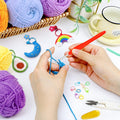 INSCRAFT 113 Piece Crochet Kit with Yarn Set– 1600 Yards Assorted Yarn for Knitting and Crochet, 73PCS Crochet Accessories Set Including Ergonomic Hooks, Knitting Needles & More Ideal Beginner Kit