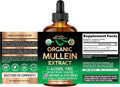 Mullein Drops for Lungs - USDA Organic Liquid - Mullein Leaf Extract Supplement - for Women & Men - Lung & Bronchial Cleanse for Smokers - Respiratory Health Support - As Tincture, Tea, Pills - 4 oz