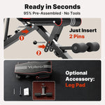 YOLEO Adjustable Weight Bench, ASTM-Certified 827LBS, 95% Pre-Assembled, Foldable Gym Bench