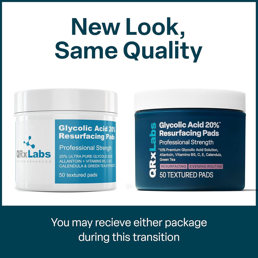 Glycolic Acid 20% Resurfacing Pads for Face & Body with Vitamins B5, C & E, Green Tea, Calendula, Allantoin - Exfoliates Surface Skin and Reduces Appearance of Fine Lines and Wrinkles - Peel Pads