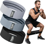 Tribe Fabric Resistance Bands - 3 Pack for Workout, Booty, Legs & Glute - Non-Slip Exercise Bands