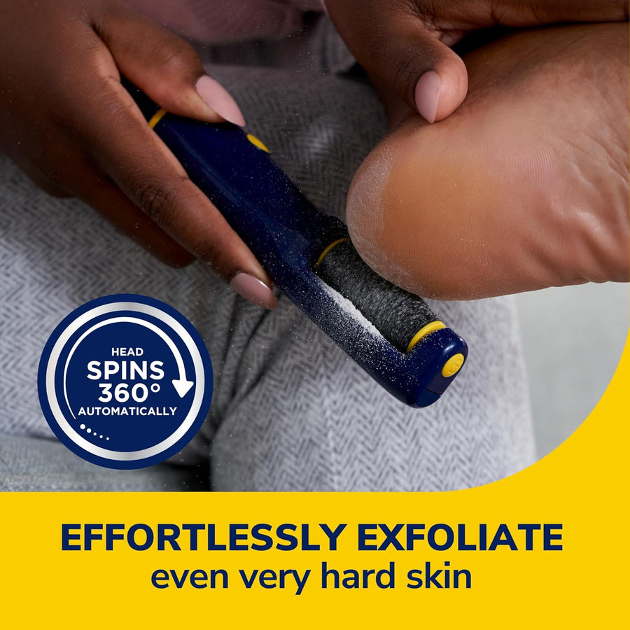 Dr. Scholl's Callus Remover Electronic Foot File, Electric Hard Skin Removal for Feet, Effortless Soft Smooth Skin in Minutes, Perfect for Travel, for Women & Men, AAA Batteries Included