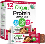 Orgain Organic Vegan Protein Bars, Peanut Butter Chocolate Chunk - 10g Plant Based Protein, Low Calorie Healthy Snacks, No Lactose or Soy Ingredients, Gluten Free, Non-GMO - 1.41 Oz (Pack of 12)