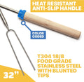 MalloMe Smores Sticks for Fire Pit Long - Marshmallow Roasting Sticks Smores Kit - Smore Skewers Hot Dog Fork Campfire Cooking Equipment, Camping Essentials S'mores Gear Outdoor Accessories 32" 5 Pack