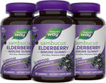 Nature's Way Sambucus Elderberry Gummies, Immune Support Gummy for Adults & Kids Ages 4+ with Black Elderberry Extract, Vitamin C, Vitamin D3, and Zinc*, 60 Gummies