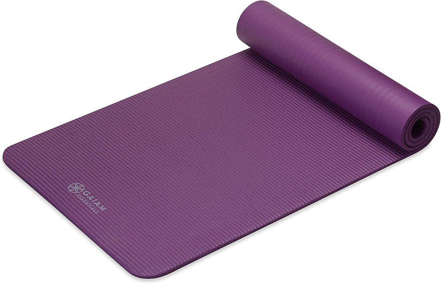 Gaiam 10mm Yoga Mat with Carrying Strap for Home & Gym Workouts