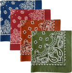 The Peacock Crew Premium Soft Cotton Bandanas Pack for Men and Women Paisley 22 x 22 inches