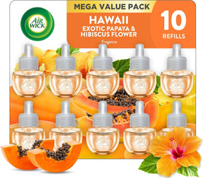 Air Wick Plug in Scented Oil Refill, 10ct, Hawaii, Air Freshener, Eco Friendly, Essential Oils