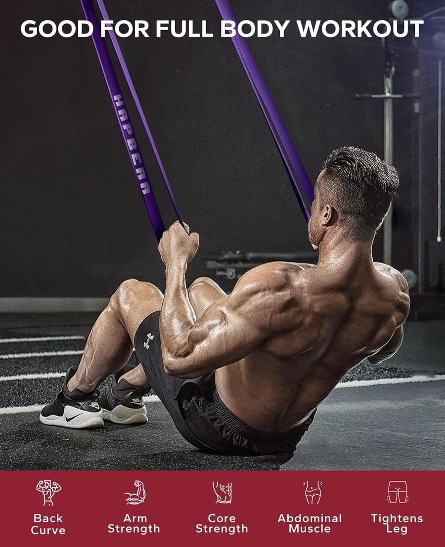 HAPBEAR Pull Up Assistance Bands Resistance Bands Set for Workout