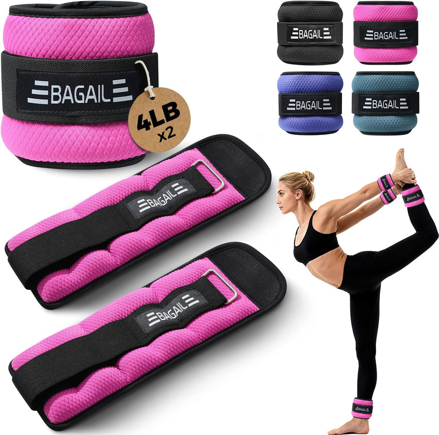 BAGAIL Ankle Wrist Weights for Women & Men, 1-10 LBS Adjustable Leg Arm Weights