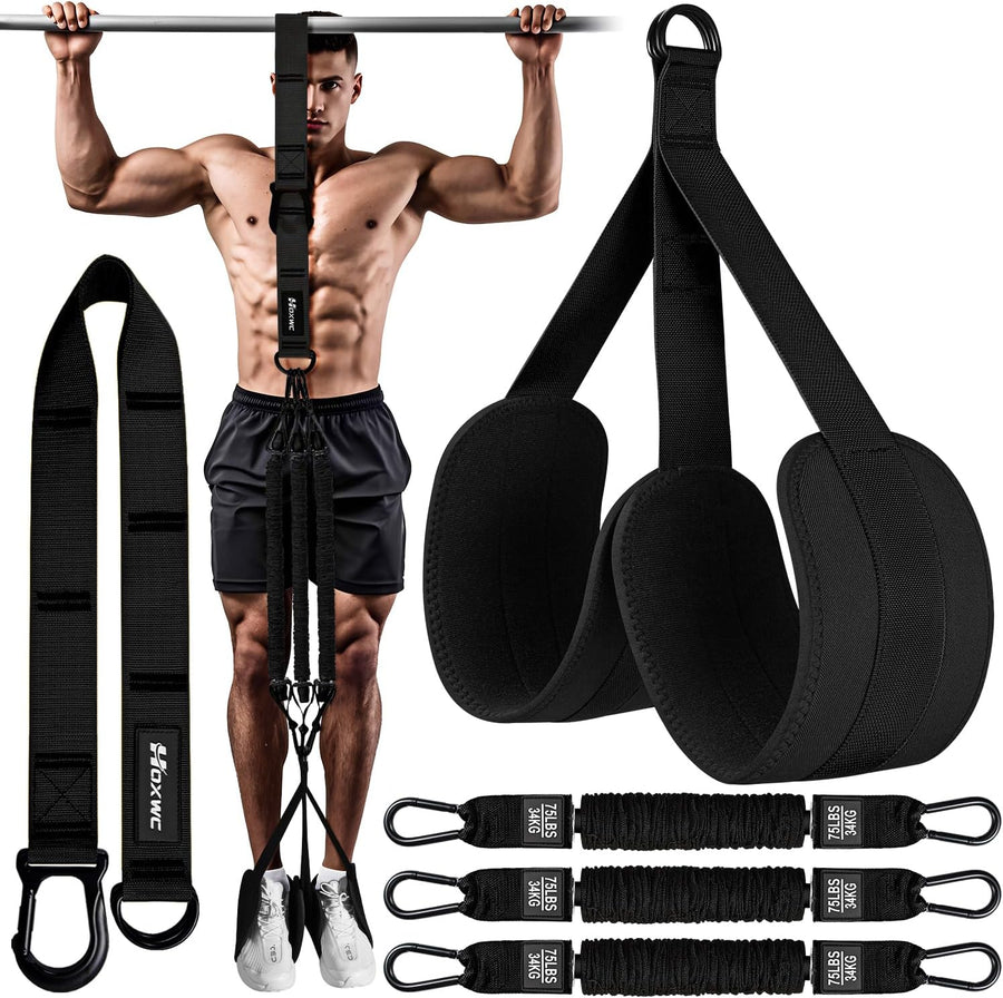 Pull Up Assist Bands, 3 Resistance Levels, Adjustable Comfort Foot Rest