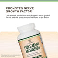 Organic Lions Mane Mushroom Capsules (120 Count), for Focus Support and Immune Health, Third Party Tested and Grown in The USA - by Double Wood