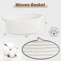 Pro Goleem Small Woven Burr Basket with Gift Bags and Ribbons Durable Baskets for Gifts Empty Small Rope Basket for Storage 12"X 8" X 5" Baby Toy Baskets with Handles, White