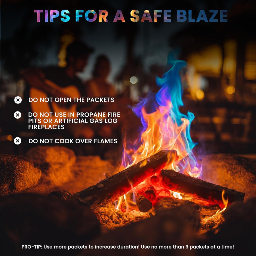 Magical Flames Fire Color Changing Packets Fire Pit (25 Pack), Fire Color Packets for Camping Essentials, Campfire, Bonfire & Fireplaces, Campfire Accessories