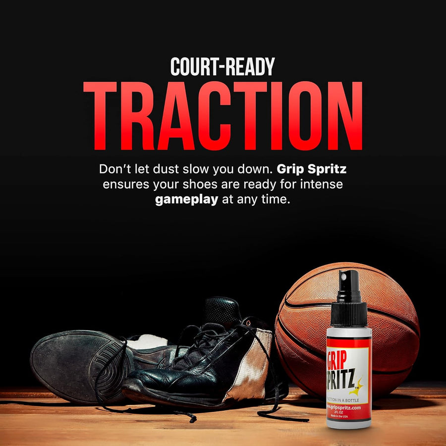 Grip Spritz - Basketball Shoe Grip Spray - Improve Sole Traction & Court Grip - Rejuvenate & Elongate Sneaker Life - Anti Slip Grip & Performance Enhancer - Basketball Accessory