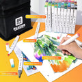 Alcohol Art Markers, 80 Colors Fine & Chisel Dual Tip Marker Set, Permanent Art Markers for Adults Sketching Painting Drawing and Coloring(White Barrel)