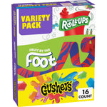 Fruit by the Foot Snacks Variety Pack - Fruit Roll-Ups, Gushers, Gluten Free Gummy Kids Snack, Good Source of Vitamin C, 16 Individually Wrapped Pouches, Perfect for On The Go, 10.2 oz Box