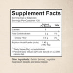 Premium Psyllium Husk Fiber Supplement 1450mg, 240 Capsules