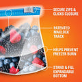 Hefty Slider Freezer Kitchen Storage Bags, Quart Size, 74 Count