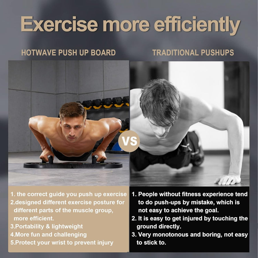 HOTWAVE 20-in-1 Foldable Push Up Board for Home Gym Strength Training