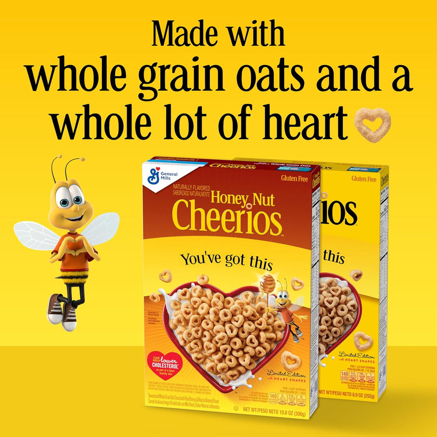 Honey Nut Cheerios, Heart Healthy Gluten Free Breakfast Cereal with Whole Grain Oats, 10.8 oz