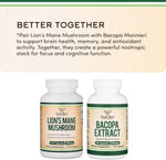 Organic Lions Mane Mushroom Capsules (120 Count), for Focus Support and Immune Health, Third Party Tested and Grown in The USA - by Double Wood