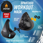 Sparthos High Altitude Mask for Fitness, Running, and Endurance Training with 16 Breathing Levels