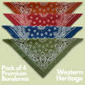The Peacock Crew Premium Soft Cotton Bandanas Pack for Men and Women Paisley 22 x 22 inches