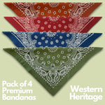 The Peacock Crew Premium Soft Cotton Bandanas Pack for Men and Women Paisley 22 x 22 inches