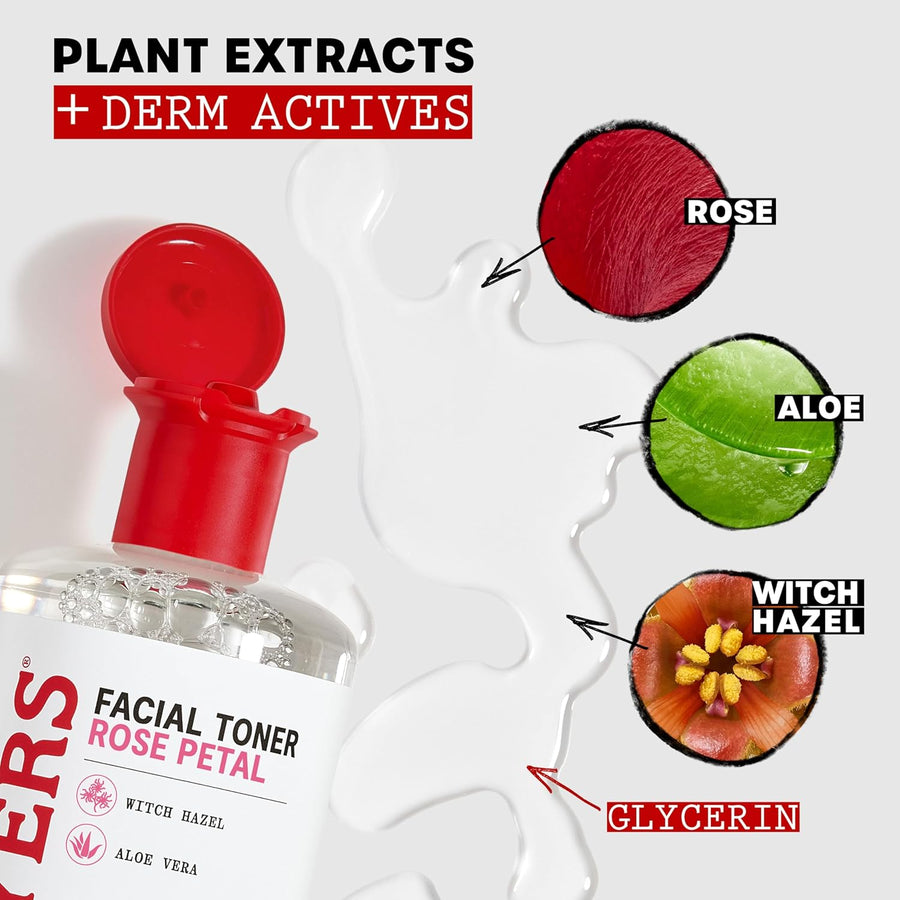 THAYERS Alcohol-Free Rose Petal Witch Hazel Facial Toner for Glowing Skin, Soothing, Hydrating, Refreshing Toner for All Skin Types, 12oz (Packaging May Vary)