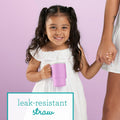 Infantino My 1st Tumbler, Silicone Sippy Cup with Straw & Handle, Spill-Resistant Baby Cup for On-the-Go, BPA-Free Transition Bottle, Lilac