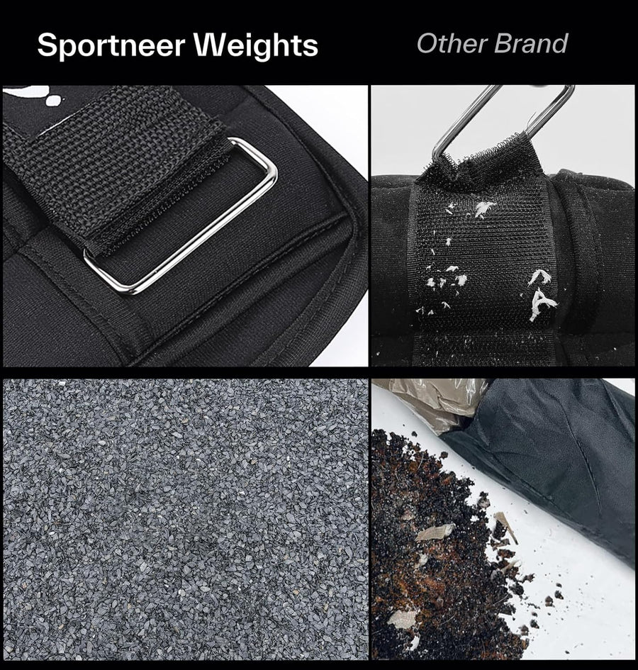 Sportneer Adjustable Ankle Weights Set - 2-10 lbs Removable Neoprene Leg Weights
