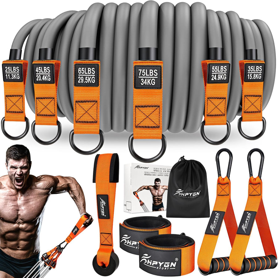 HPYGN 300LBS Resistance Bands Set - Fitness Bands for Muscle Training, Strength, Yoga, Home Gym