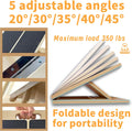 Adjustable Wooden Slant Board - 5-Angle Foldable Calf Stretcher & Squat Wedge for Home Gym