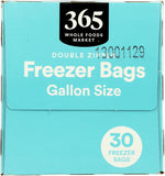 365 by Whole Foods Market, Gallon Size Freezer Bags, Double Zipper, 30 Count