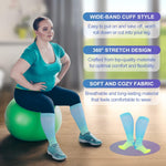 LEVSOX 15-20 mmHg Knee High Compression Socks for Women and Men Plus Size Wide Calf