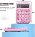 Mr. Pen Mechanical Switch Calculator - 12 Digit Large LCD Display, Pink with Big Buttons