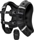 Renoj Weighted Vest for Fitness: 6lb-20lb Fixed Weights, Reflective Strips, Storage Pocket