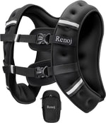 Renoj Weighted Vest for Fitness: 6lb-20lb Fixed Weights, Reflective Strips, Storage Pocket